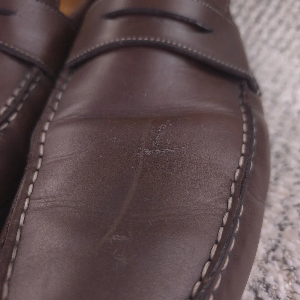 Santoni Loafers Mens Size 11 EE 12US Penny Slip On Brown Leather Made In Italy